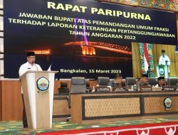 Plt Bupati Bangkalan Sampaikan Jawaban atas PU Fraksi terhadap LKPJ Tahun 2022