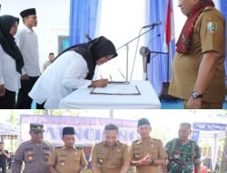 Bupati Sampang Lantik Anggota BPD dan Melaunching Taman Kreasi Kotaku di Desa Banjar Talela Camplong