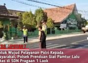 Bentuk Wujud Pelayanan Polri Kepada Masyarakat, Polsek Prenduan Giat Pamtur Lalu Lintas di SDN Pragaan 1 Laok