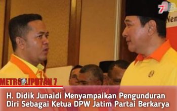 H. Didik Junaidi Menyampaikan Pengunduran Diri Sebagai Ketua DPW Jatim Partai Berkarya Pada Kamis 30 November 2023