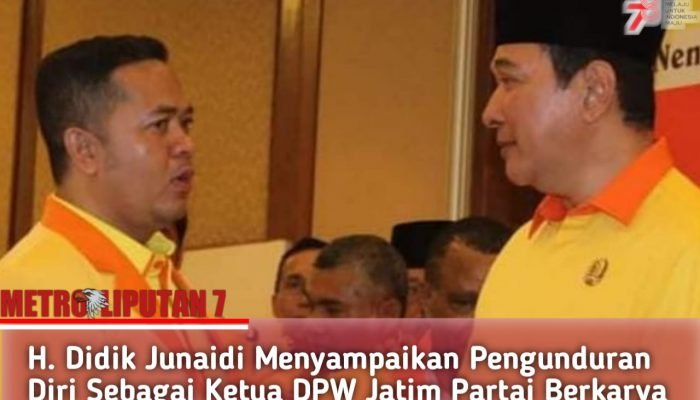 H. Didik Junaidi Menyampaikan Pengunduran Diri Sebagai Ketua DPW Jatim Partai Berkarya Pada Kamis 30 November 2023